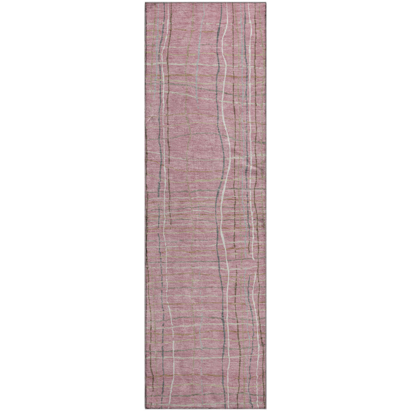 Premium Machine Washable Cortes AMF998 Stripes Rug, Runner 2'3" x 7'6"