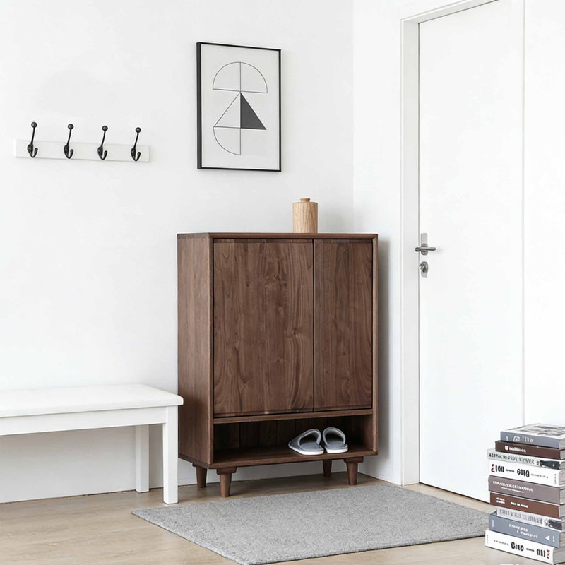 Armoire à chaussures minimaliste de style japonais, Brun