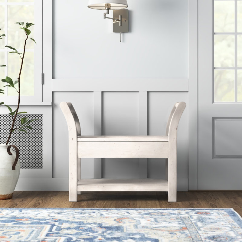 Afognak Storage Bench, White