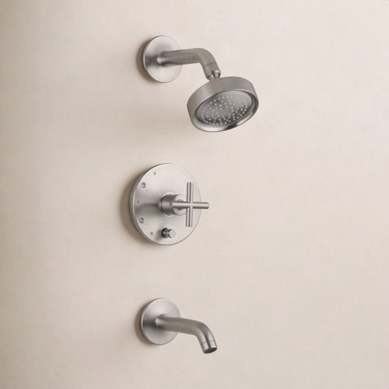 Purist® Pressure-Balancing Thermostatic Tub and Shower Faucet, Brushed Chrome, Lever Handle, 2.5 GPM