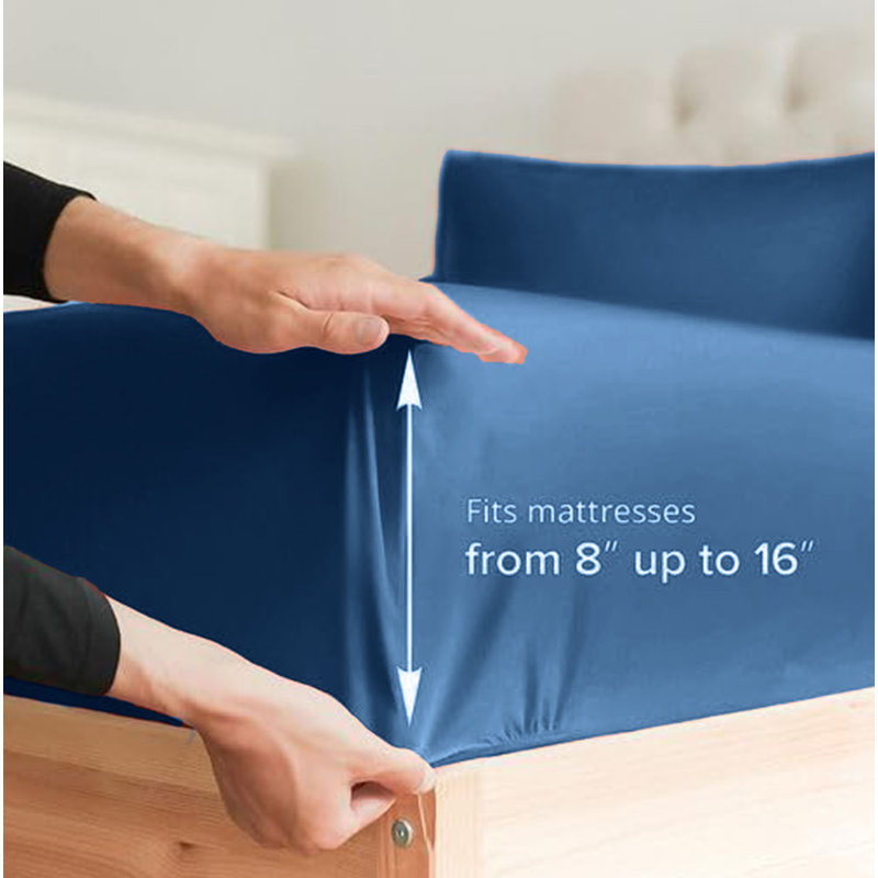  Ensemble de draps en rayonne de bambou 4 pièces Premium Luxury, Ensemble de draps pour lit simple avec deux taies 
