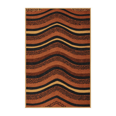 Washable Clay Waves Southwestern Area Rug