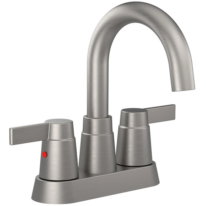 Robinet de lavabo de salle de bain en nickel brossé - 2 poignées, pivotant à 360 degrés, fonction goutte à goutte, valve pratique à utiliser, facile à utiliser
