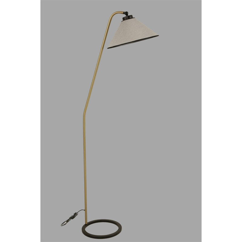 Lampe sur pied en métal gris clair Luro, hauteur de 61,0 po | Finition électrostatique durable séchée au four | Douille E27 de 60 W maximum | Design élégant pour le salon, la chambre à coucher et le bureau | Parfait pour la décoration intérieure 