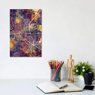Boulder Colorado City Map II by Michael Tompsett - Wrapped Canvas Gallery-Wrapped Canvas Giclée