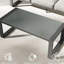 Table basse d'extérieur grise 44 po x 22 po, en aluminium rouillé, en verre trempé, pour la détente