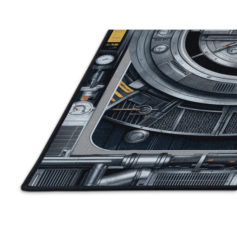 Tapis gris lavable à la machine, Rond 3 pi