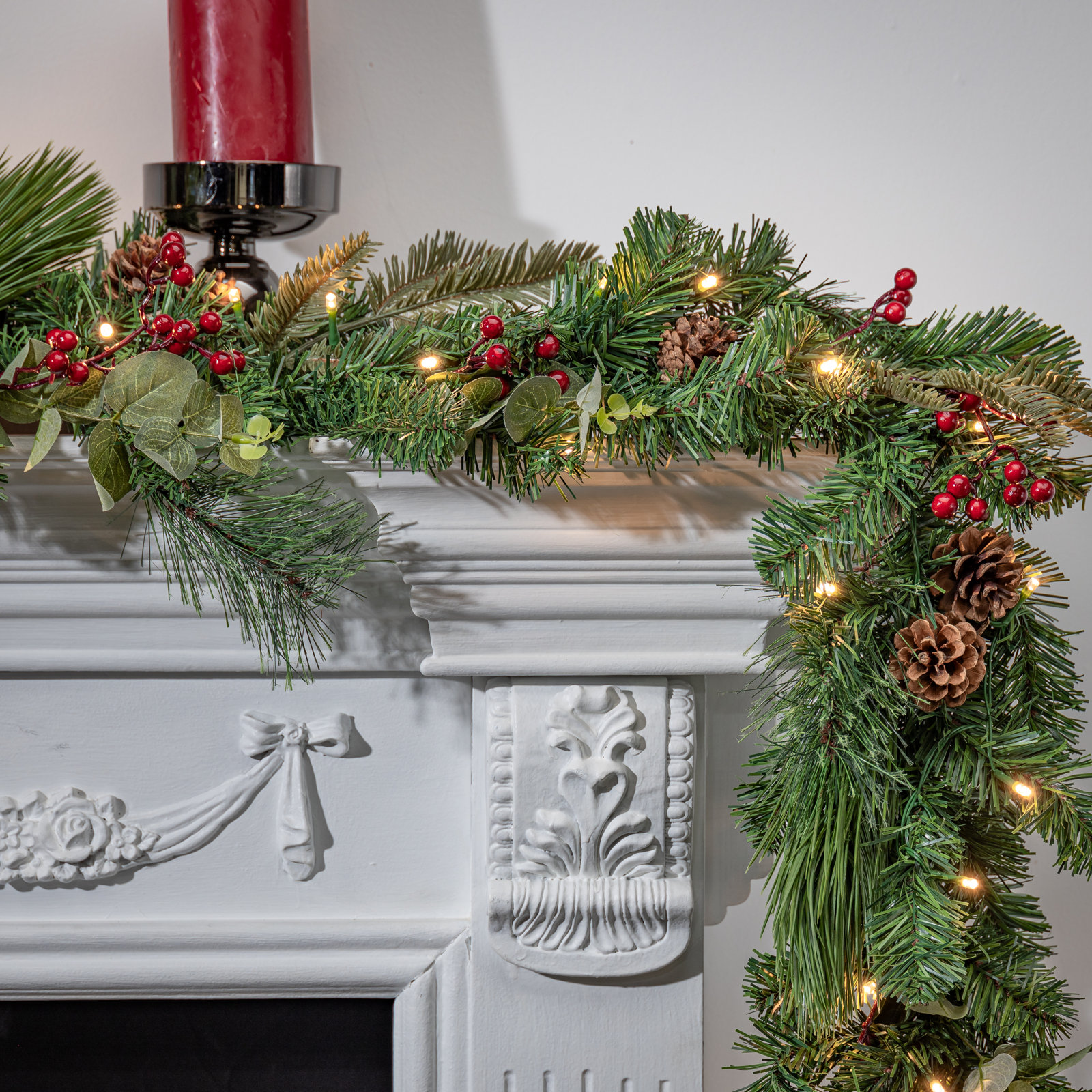 144" Pre-Lit Mixed Pine Christmas Garland