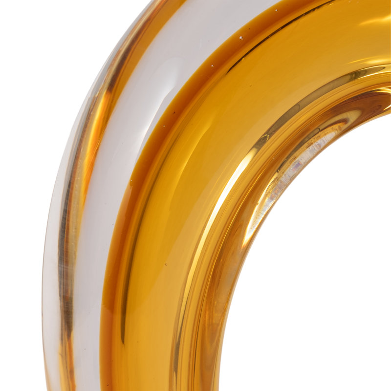 Zuri Cutout Amber Art Glass, 12" H x 7" W x 3" D