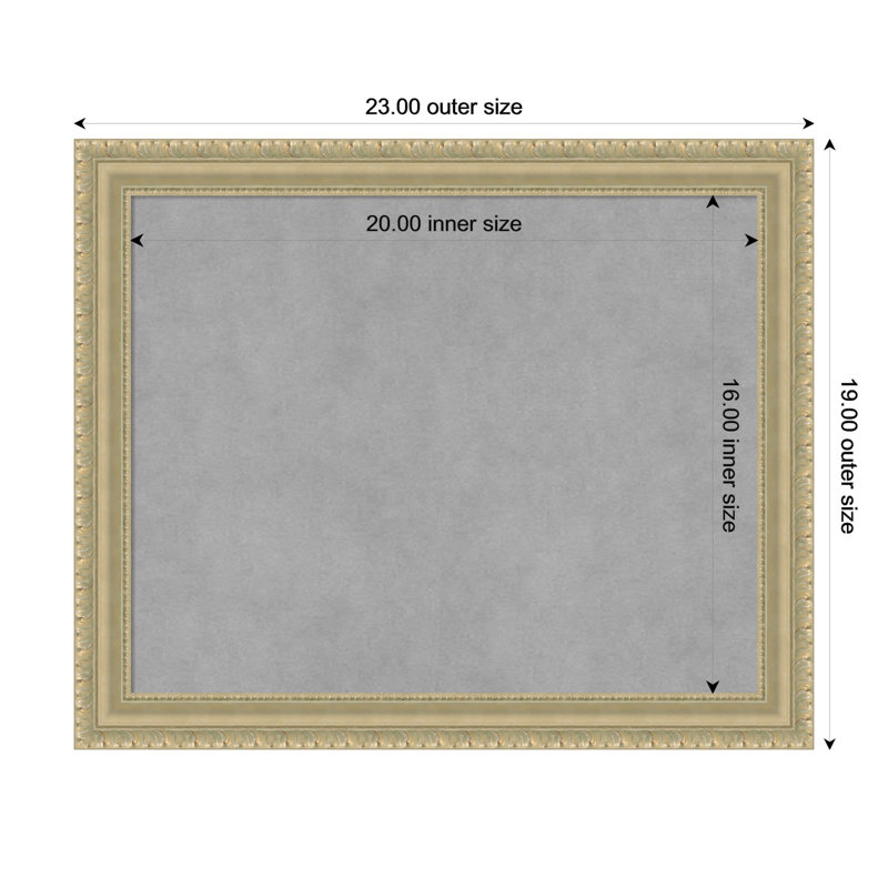 Tableau magnétique encadré en forme de goutte de champagne, H 19 po x l 23 po