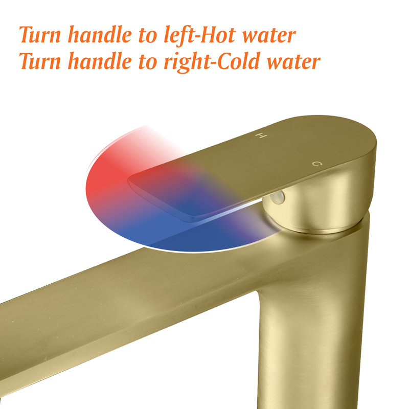 single-Handle Bathroom Faucet Set, GOLD, 11.8