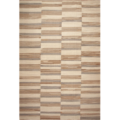 Nazmiyal Collection Large Modern Offset Stripes Kilim Rug 13ft 1in X 19ft