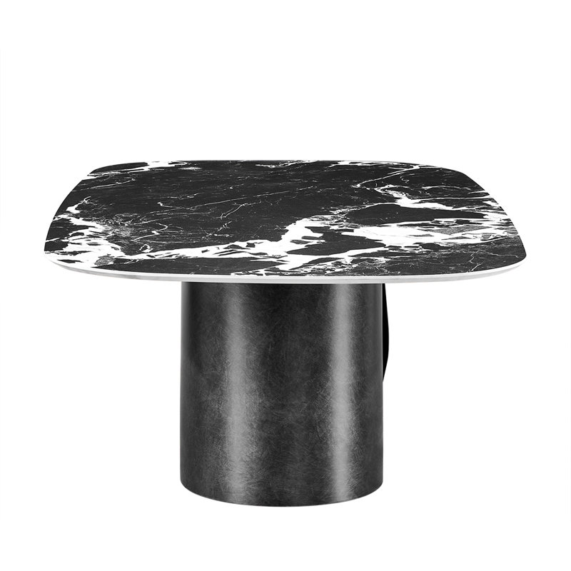 Stela Modern Oval Coffee Table with Ceramic Top