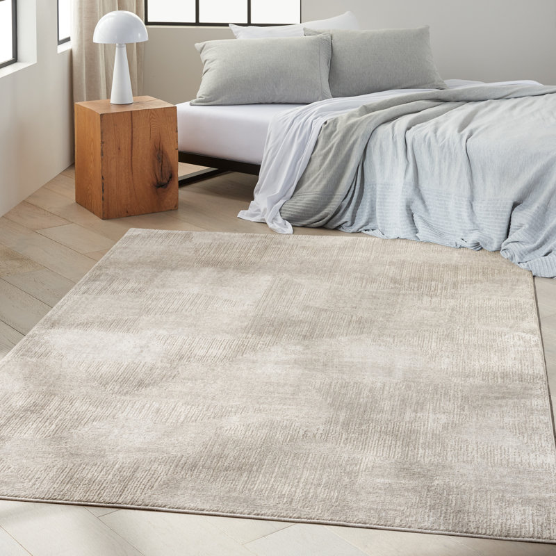 Tapis abstrait argent Ck024, Rectangle 5 pi 3 po x 7 pi 3 po
