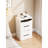 Small Make Up Vanity With Cushioned Seat And Glass Desktop, White Bedroom Dressing Table, Functional Beauty Desk Versatile Mirror Drawer Storage, Furniture, Multi-Functional
