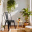 45cm Stackable Black Metal Patio Chairs, Industrial Tolix‑Style Side Chairs for Kitchen Patio Bistro