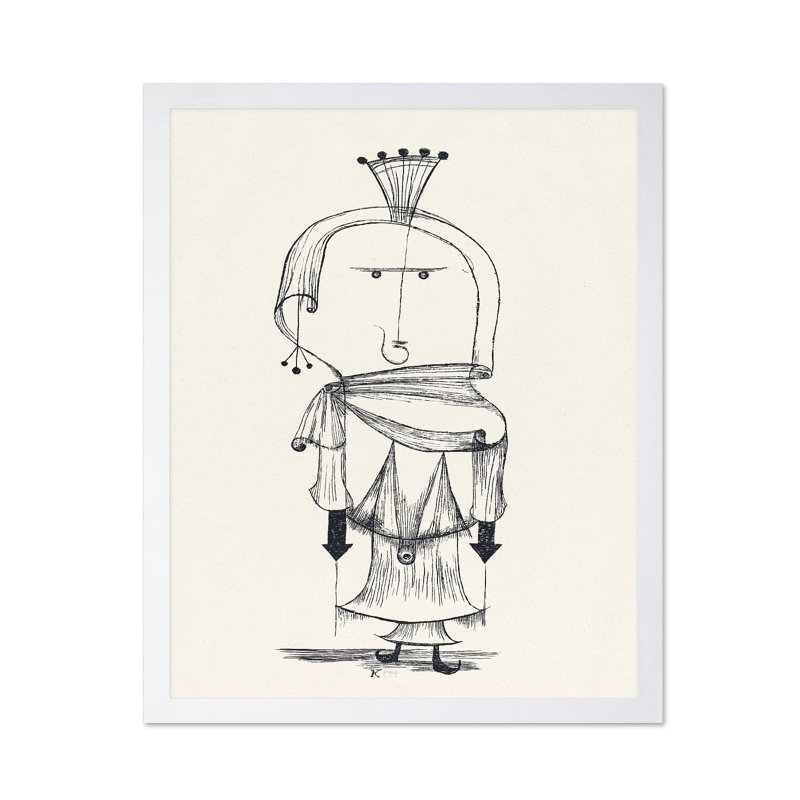 Paul Klee - La sorcière avec le peigne, Affiche, Encadrement blanc, H 11 po x l 14 po