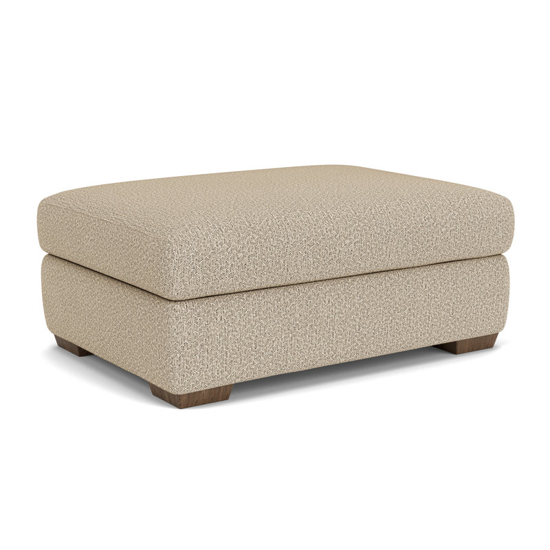 Square Ottoman, Light Beige Polypropylene/Olefin
