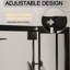 Porte de douche semi - pivotante en verre 44 48 po L, 72 H, 1/4 po, 6 mm trempé, noir mat, imperméable et réversible pour les configurations de salle de bain
