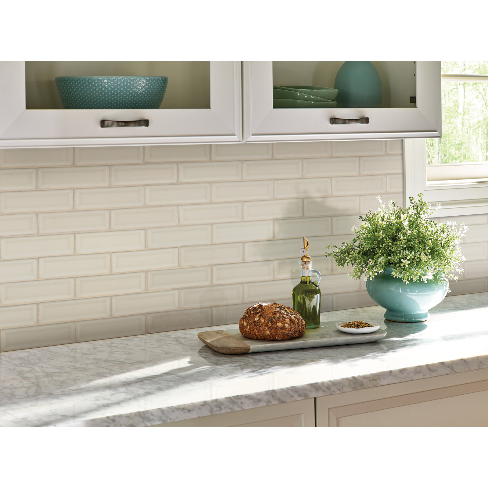 Subway 4" x 12" Ceramic Wall Tile, Celeste Blanc