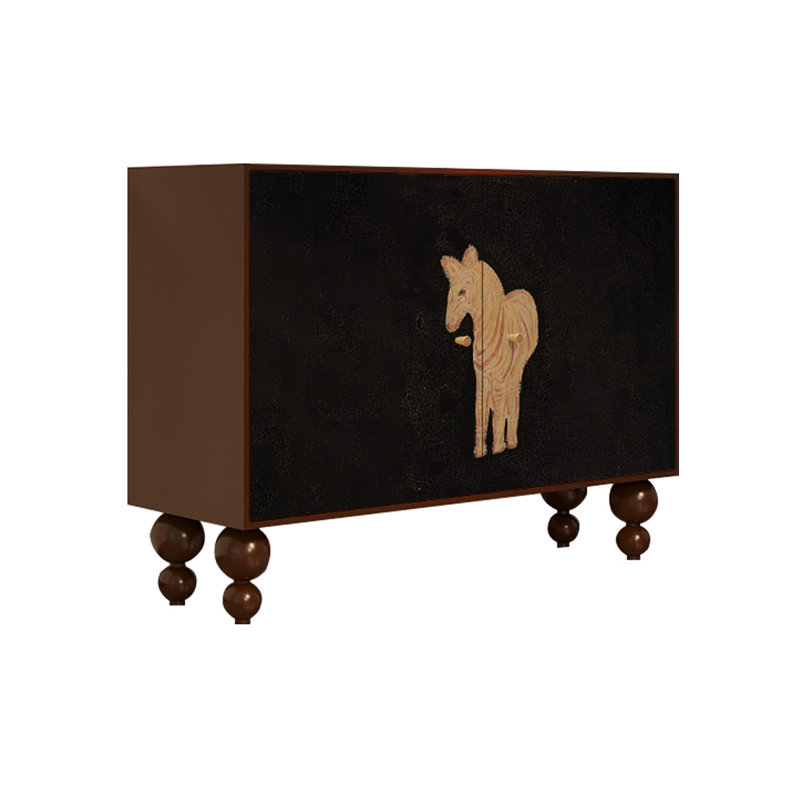 Armoire d'appoint en bois massif durable et solide, Brun