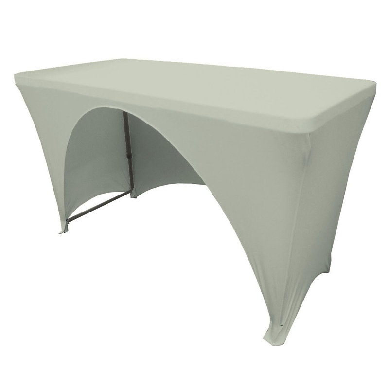 Loda Rectangular Open Back Tablecloth, 72"L X 30"W X 30"H, Light Gray