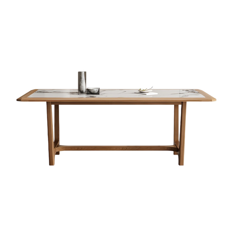 Vesro Solid Wood Base Dining Table, 29.52"H x 70.86"L x 35.43"W