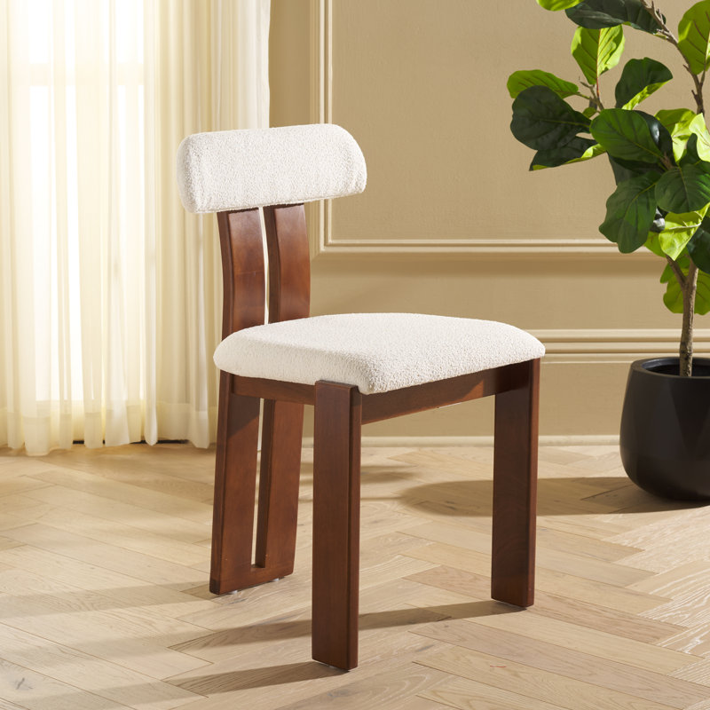 Chaise Thalle, Crème, crème, Noyer