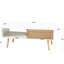 Table basse moderne blanche, pieds en bois massif, rangement de porte coulissante pour la maison 41,91 po