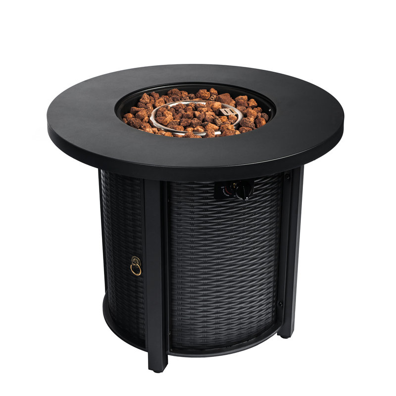 40000btu Propane Fire Table, 30inch, Electronic Ignition 30inch Table With Lid, 40000btu, Steel Construction Garden