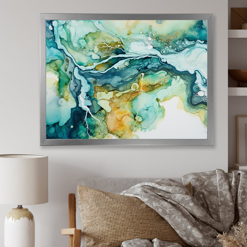 «Dreamscape Lakes Rivers», impression sur toile, Cadre simple argenté, H 12 po x l 20 po x P 1 po