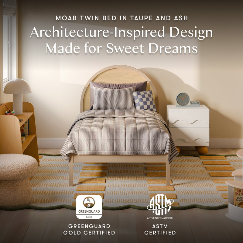 Moab Full Bed, Twin, Taupe/Ash
