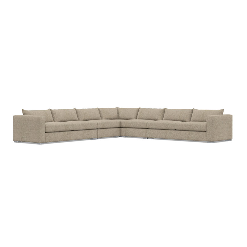 Sectional, Tan Polyester