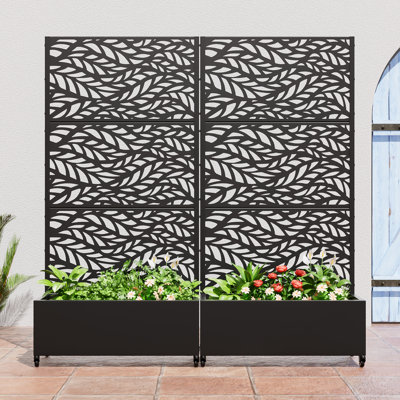 Lit de jardin extérieur surélevé en métal avec treillis