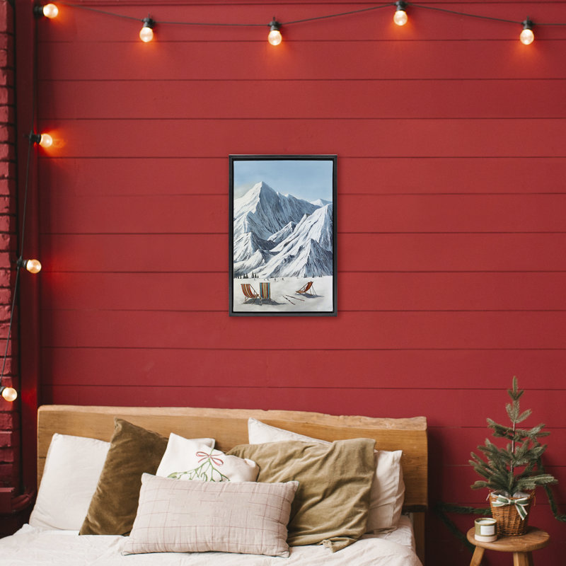 Cadre flottant Winter Slopes, conçu par Max Maxx, Cadre flottant noir de jais, H 25 po x l 17 po