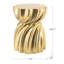 14X14x18.7" Gold Magnesium Accent Stool With Sculptural Swirl Design, Contemporary Side Table, Decorative Display Stand, Or Extra Seating Option