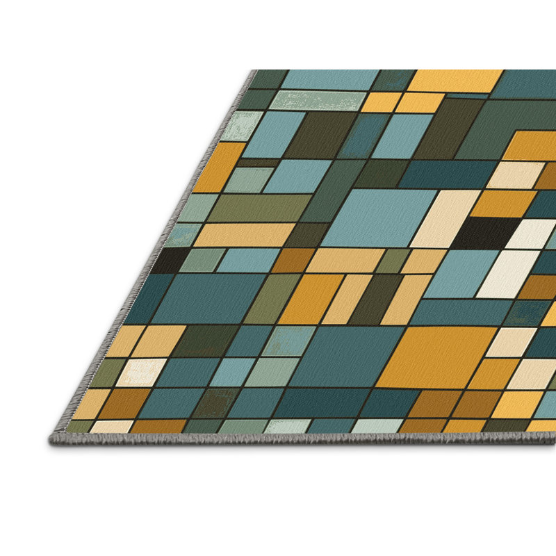 Colored Patchwork Rug, Rectangle 2' x 3'