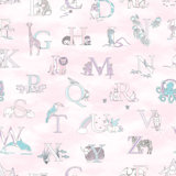Just 4 Kids 2 Alphabet Animals 33' L x 21" W Wallpaper Roll