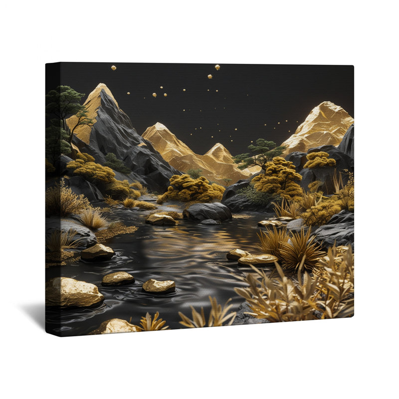 Toile tendue sur toile Golden Mountains, 16 po x 20 po