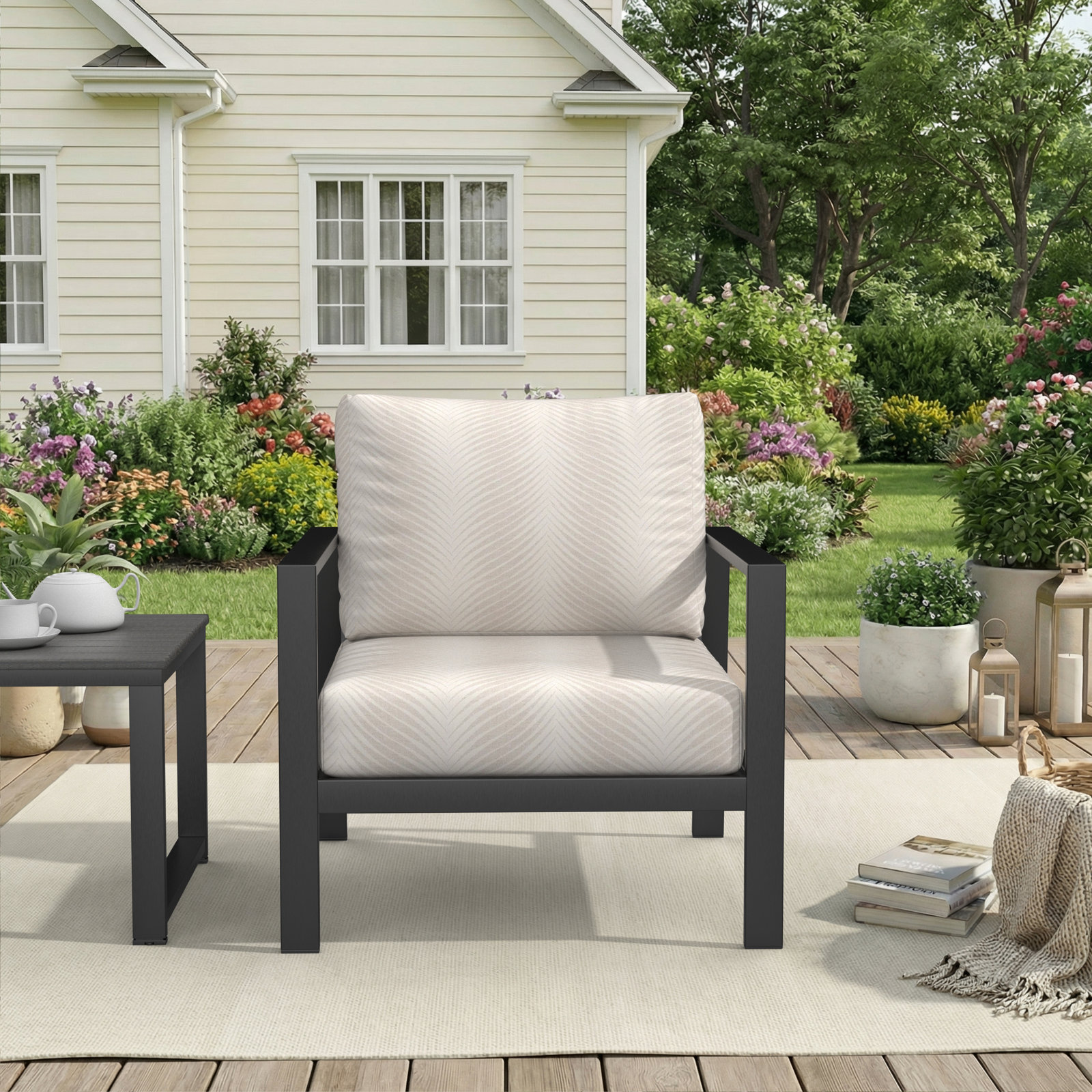 Amala Sunbrella® Seat and Back Cushion, 24" W x 5" D, Clockout Cloud