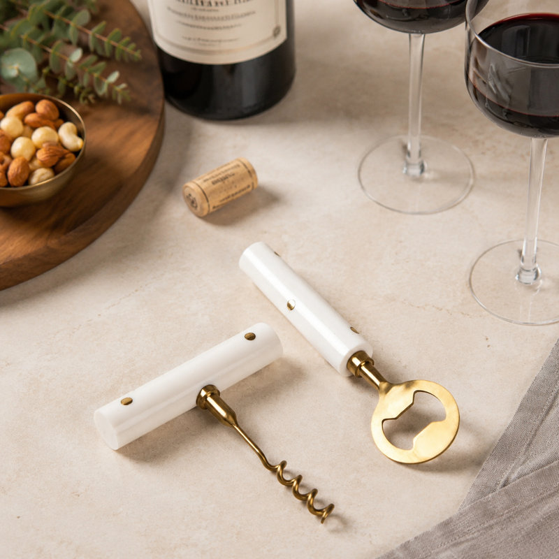 Bottle Opener & Corkscrew Bar Tool Set of 2