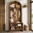 70.87" Hall Tree with Shoe Storage Bench, Arched Coat Rack with 4 Hooks & 4 Shoe Cubbies, for Mudroom, Entryway, Rustic Brown-1074387899