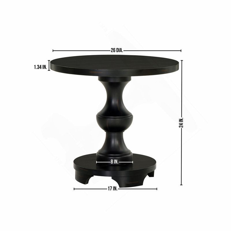Table de bout Traditional, Black, Noir, Noir