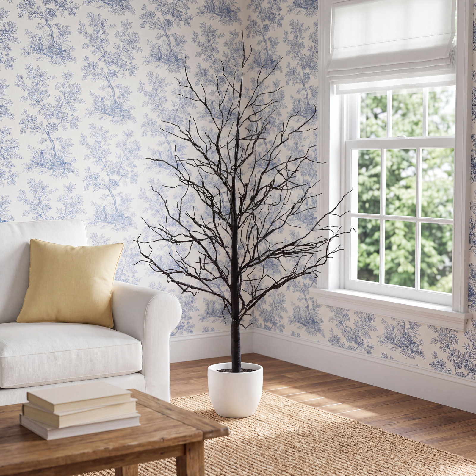 Chesham 72'' H x 28" W Pre-Lit Halloween Twig Artificial Tree with LED Lights