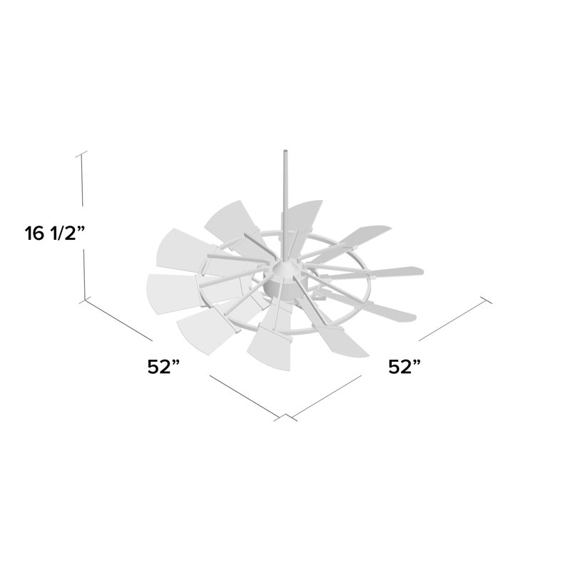 Ventilateur de plafond 52 pales 52 "avec ensemble d'éclairage inclus Mercado, Bronze huilé