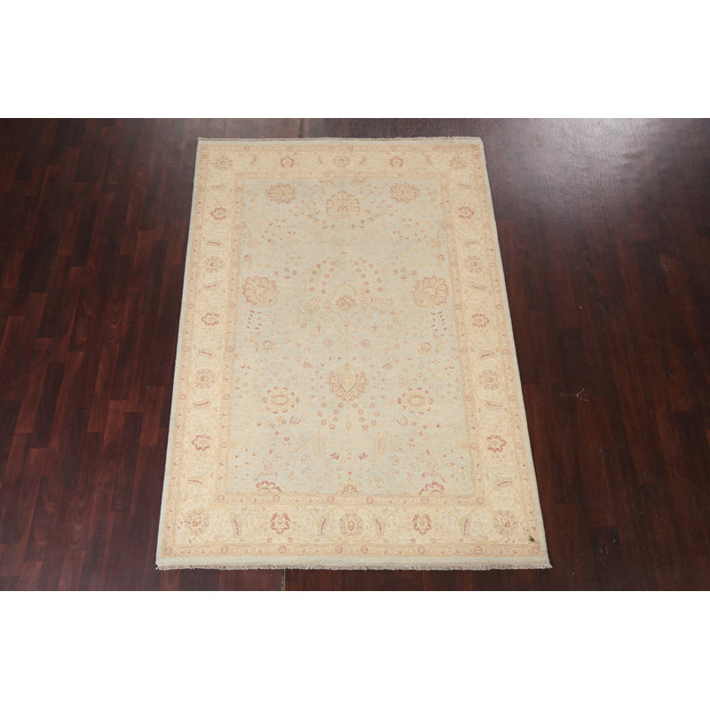 Tapis en laine tissé à la main végétal Peshawar Chobi noué à la main 6 x 8