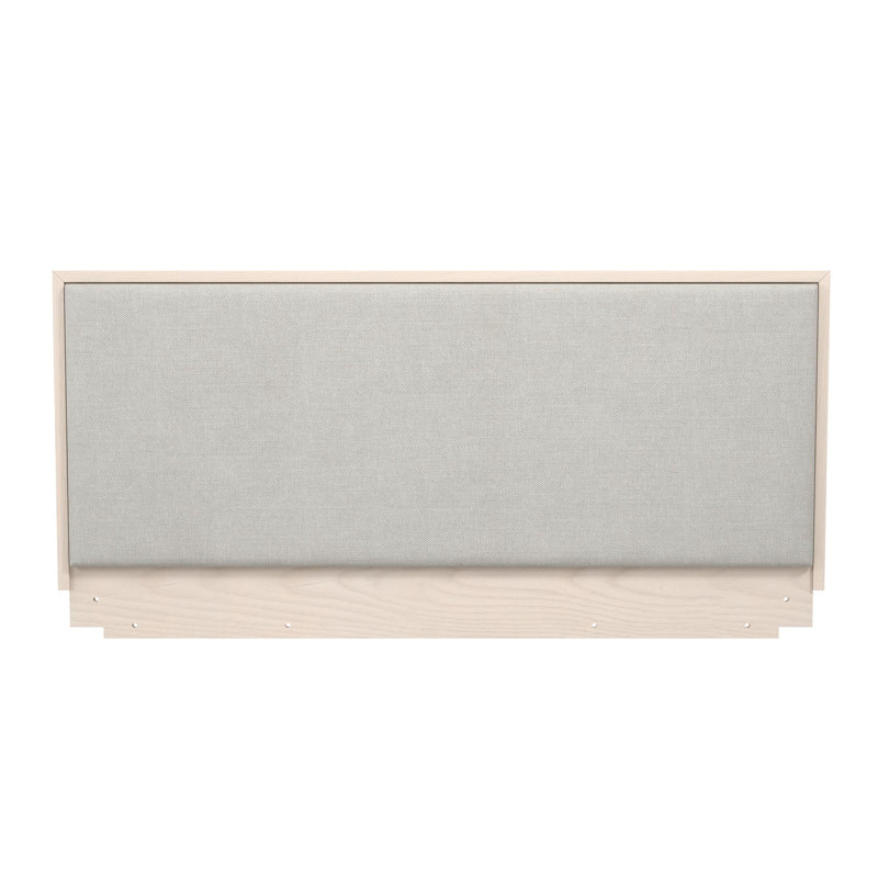 Light Oak Upholstered Wood Headboard - Modern Minimalist Padded Fabric Headboard for Platform Bed, 40.5 Inches Tall