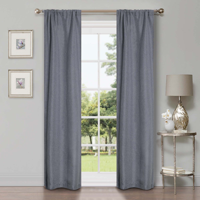 Panneau de rideau obscurcissant 100% polyester, L 26 po x L 84 po, Gris anthracite