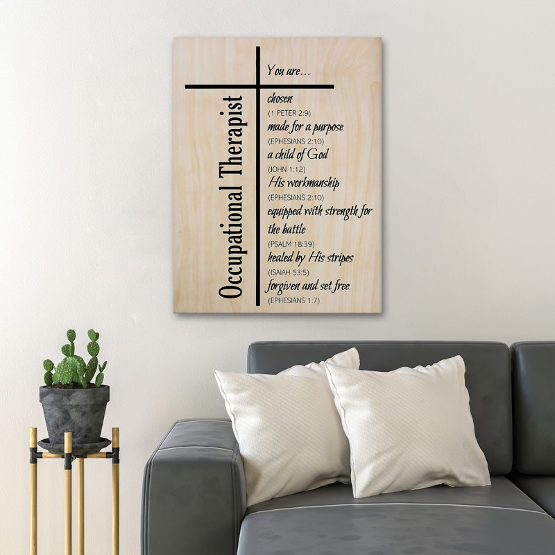 " Occupational Therapist Quotes ", 20" H x 16" W x 2" D