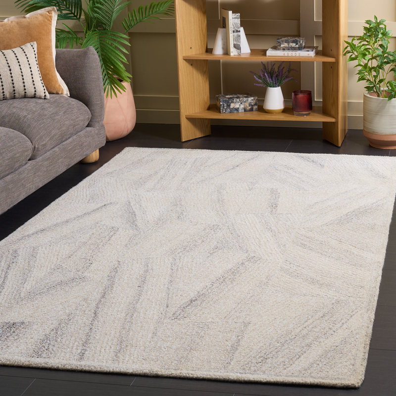 Abstract Hand Tufted Wool; Rayon / Viscose Abstract Indoor Rug, 5'-0" x 8'-0" Rectangle